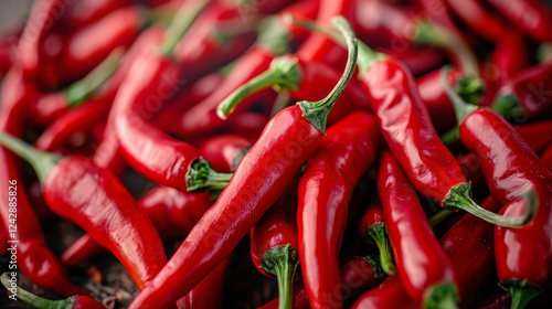 Wallpaper Mural Natural background of fresh red chili peppers. Healthy eating. Spicy food. A quality product. Full frame. Close-up. Torontodigital.ca