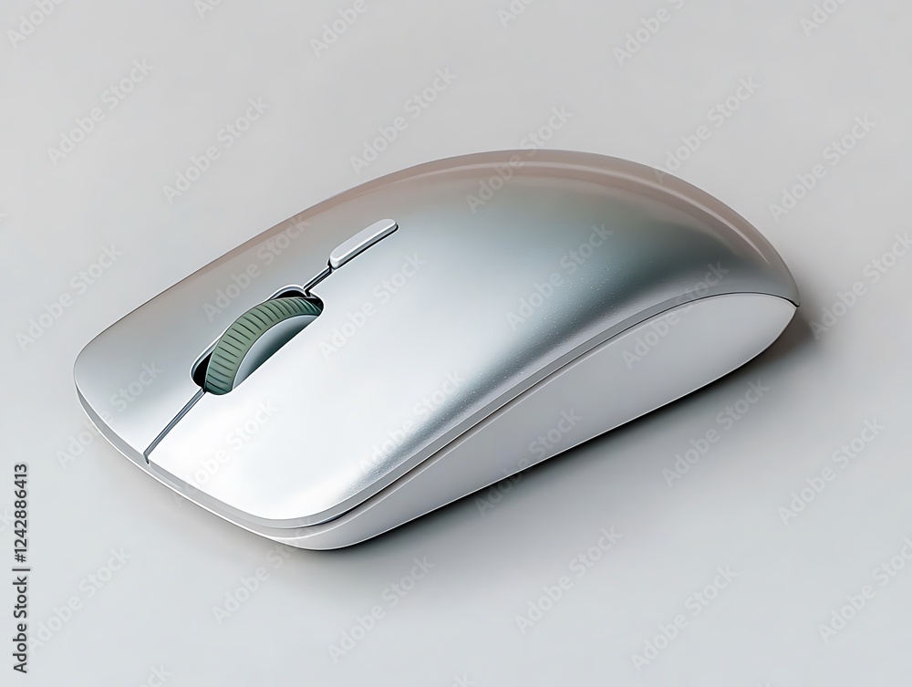 Ultra-thin portable mouse with ergonomic design on a white background Ultra-thin portable mouse with ergonomic design on a white background