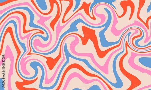 Colorful Abstract Waves with Vintage Vibes Background