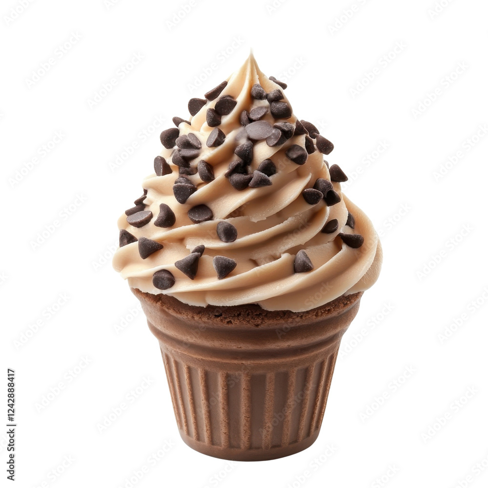 Chocolate chip ice cream isolate on white background cutout png. Chocolate chip ice cream isolate on white background cutout png.