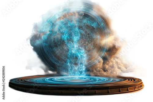 Wallpaper Mural Ethereal Portal with Vibrant Blue Energy and Mystical Cloud Formation, Ideal for Fantasy, Sci-Fi, and Inspirational Visual Storytelling Torontodigital.ca