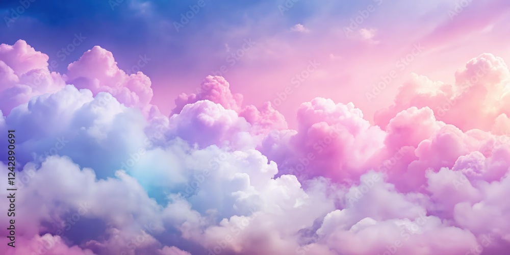 Whimsical pink and purple ombre background with fluffy clouds, abstract, fantasy, magical, romantic, landscape Whimsical pink and purple ombre background with fluffy clouds, abstract, fantasy, magical, romantic, landscape