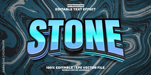 New Stone editable text effect in modern trend style