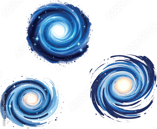 Swirling galaxies creating stunning cosmic vortexes in the universe