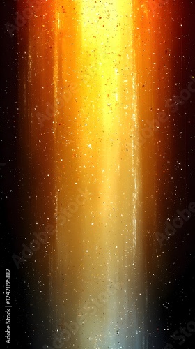 An abstract digital artwork featuring a vibrant gradient of orange and yellow hues, contrasted against a dark background, creating an ethereal cosmic atmosphere.