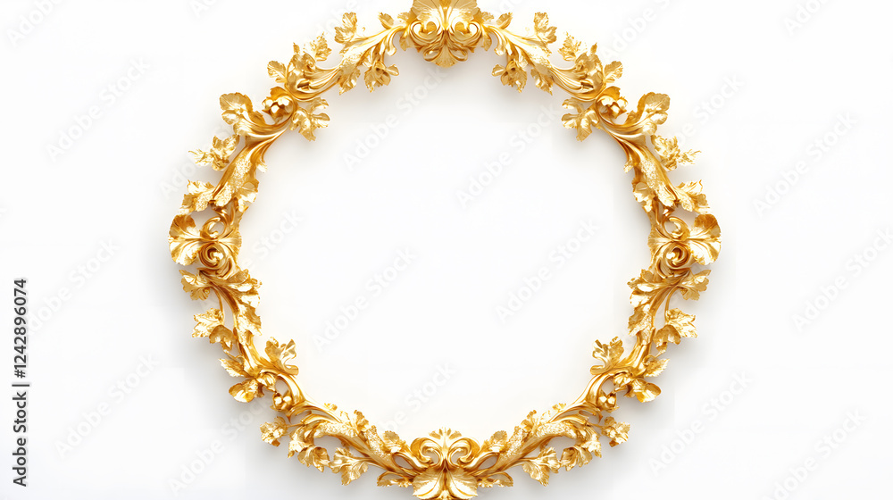 Obraz premium A rustic, vintage-style background with an ornate leaf wreath, conveying warmth and timeless beauty.