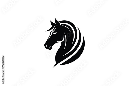 Elegant Horse Profile Logo Design for Branding and Print