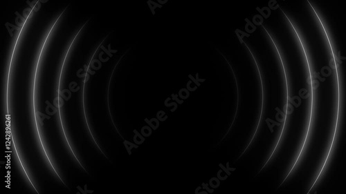 glowing neon radio waves signal icon animation. Noise frequency signal animation background.