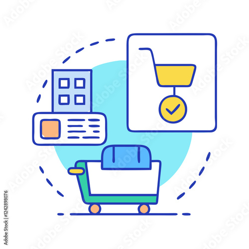 self checkout icon, self checkout vector illustration-simple illustration of self checkout, perfect for self checkout logos and icons