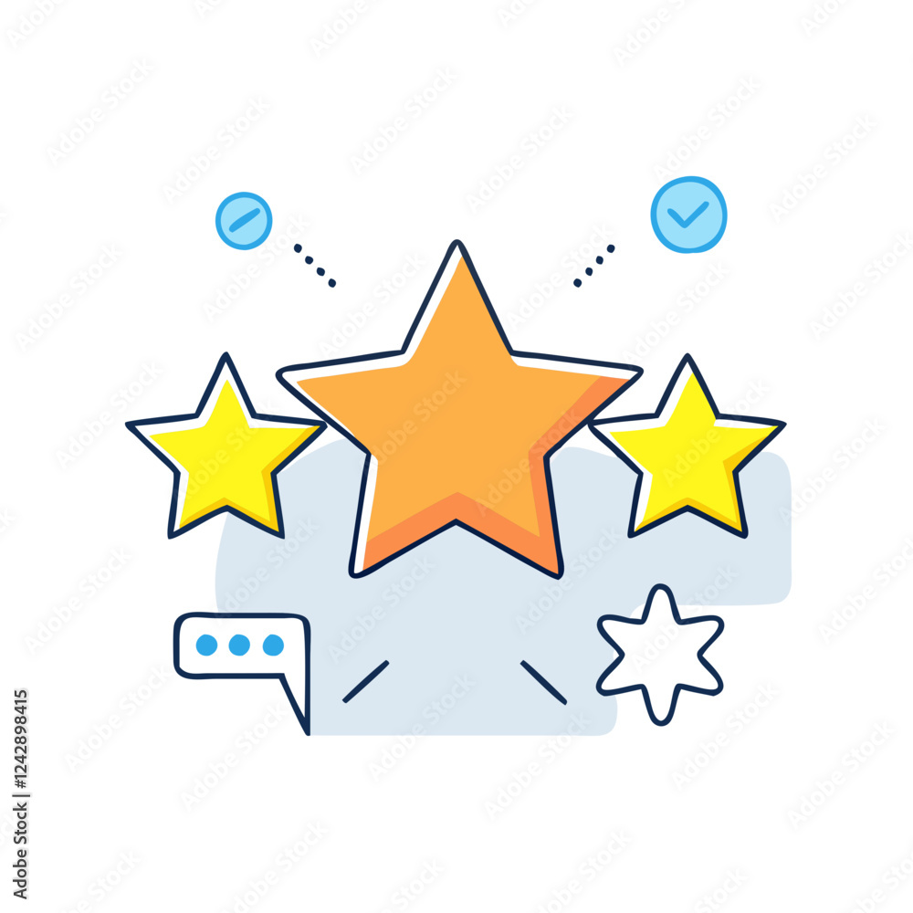 Obraz premium star rating icon, star rating vector illustration-simple illustration of star rating, perfect for star rating logos and icons