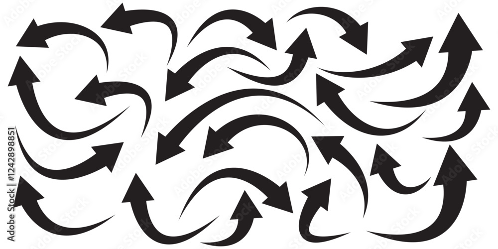 Set of curved arrows isolated on white background. Curved arrow, hand drawn curved arrows. Set long black curve arrow icon vector . black curve arrow icon set. long arrow icon set. curve arrow vector. Set of curved arrows isolated on white background. Curved arrow, hand drawn curved arrows. Set long black curve arrow icon vector . black curve arrow icon set. long arrow icon set. curve arrow vector.
