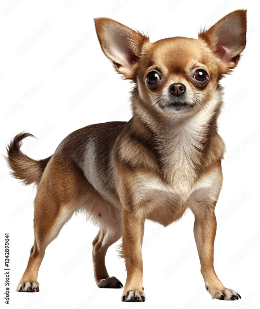 full body of realistic chihuahua dog isolated on transparent background. Generative ai full body of realistic chihuahua dog isolated on transparent background. Generative ai