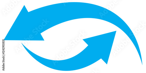 Set of curved arrows isolated on white background. Curved arrows, hand drawn curved arrows. Set long blue curve arrow icon vector . blue curve arrow icon set. long arrow icon set. curve arrow vector. 