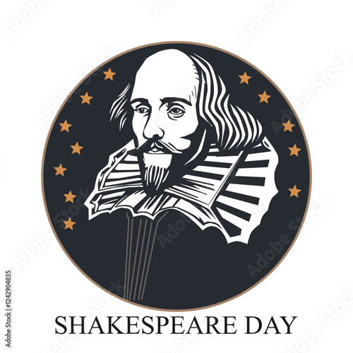 Shakespeare Day  With Liitle Star Vector Design