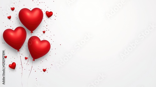 Wallpaper Mural Valentine's day celebration with heart balloons studio setting digital art minimalist environment close-up view joyful concept Torontodigital.ca