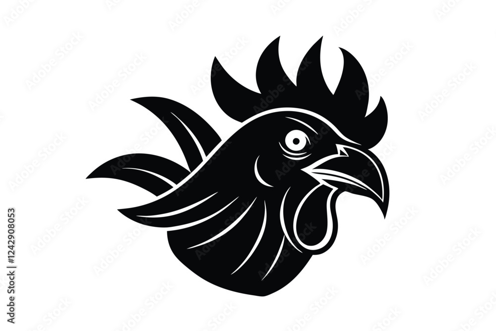 Obraz premium Rooster Head Illustration
