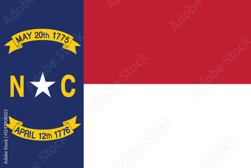 Free Download North Carolina flag official colors and proportion digital vector illustration. - GFXLoad