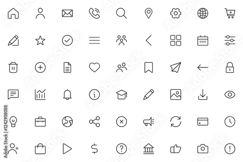 Shopping and Ecommerce Thin Line Icons for Business, Marketing, Social Media, UX and UI, Communication, and Management. Essential Icons and Trending Styles for Mobile Apps, Websites, and Software.