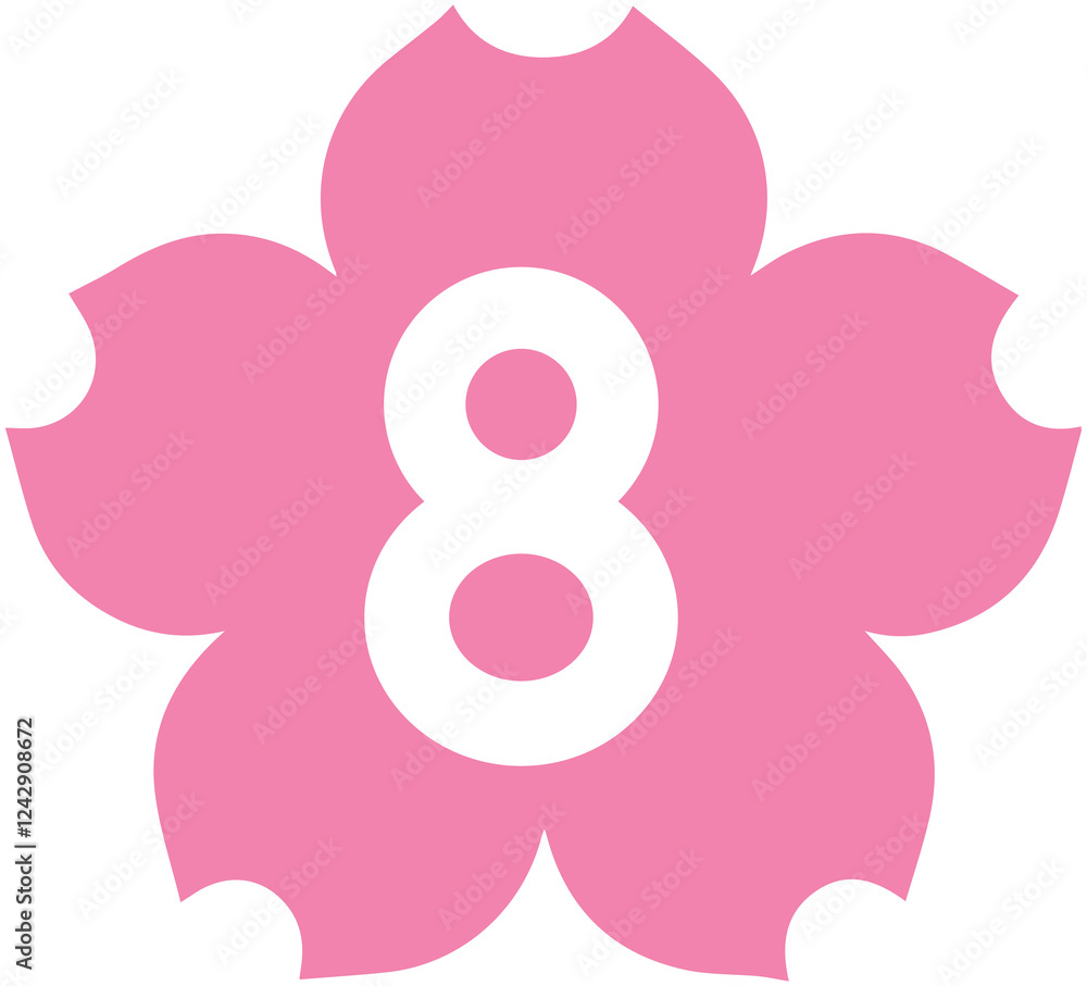 Flower Shape Calendar Number 8 Flower Shape Calendar Number 8