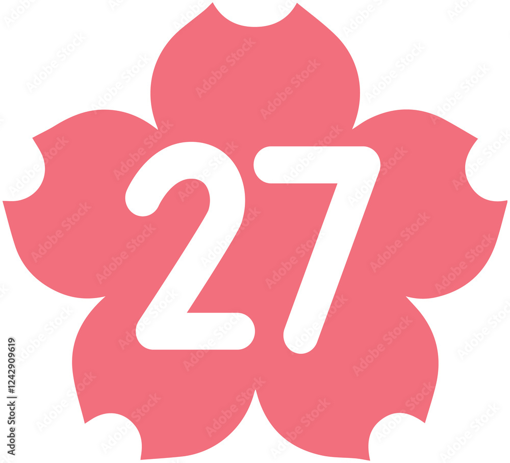 Flower shaped calendar number 27 Flower shaped calendar number 27