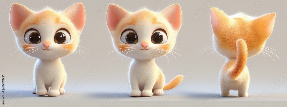 Obraz premium little cartoon cat. Selective focus