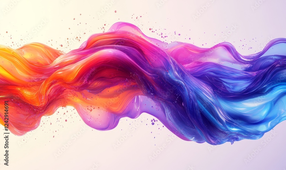 Flowing Colorful Liquid Design, Generative AI Flowing Colorful Liquid Design, Generative AI