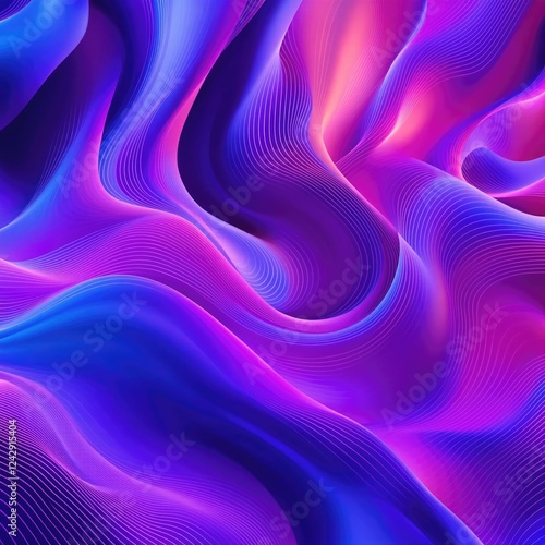 Wavy abstract stripes in blue and purple for business background, company branding, business background lines., wavy patterns, corporate style guide, blue and purple wavy line business background photo