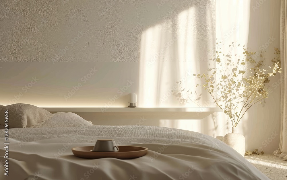 Minimalist Bedroom Design With Cozy Bed and Simple decor.