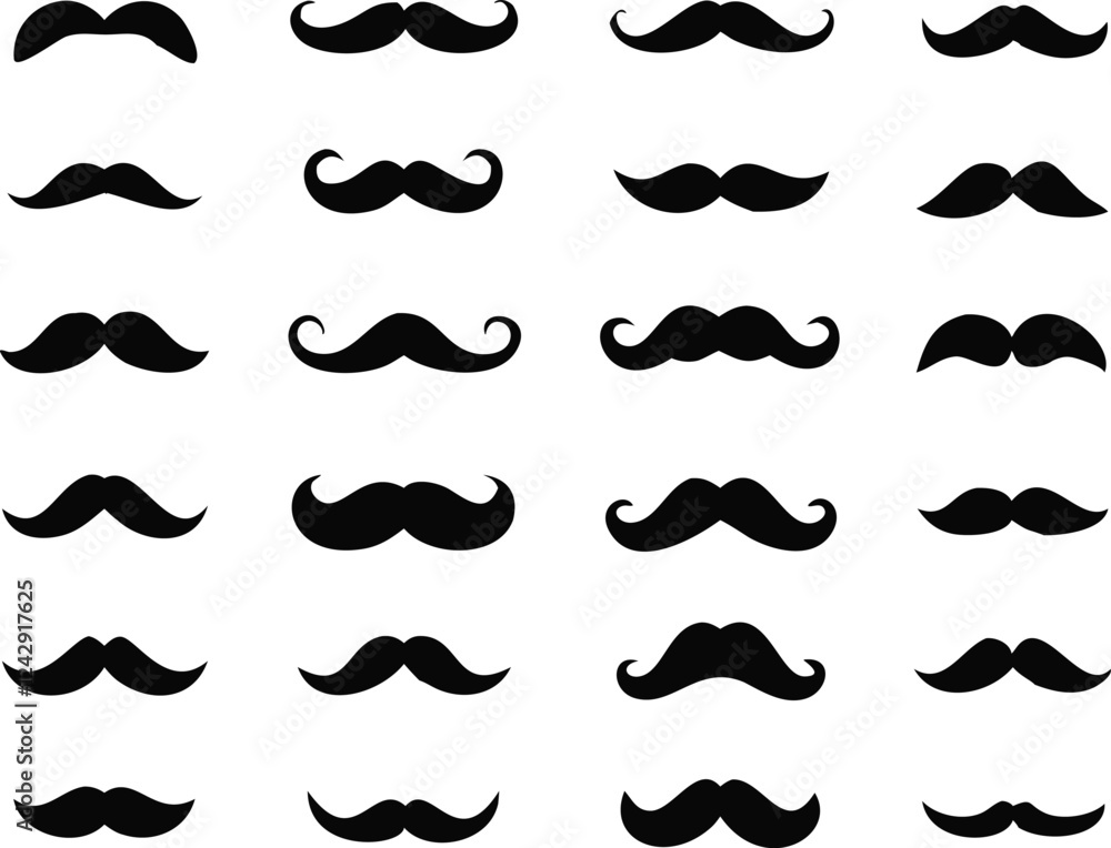 Different mustache collection. Vector Different mustache collection. Vector
