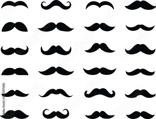 Different mustache collection. Vector
