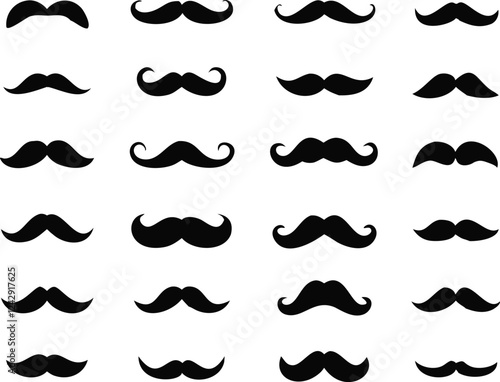 Different mustache collection. Vector