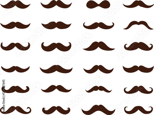 Different mustache collection. Vector