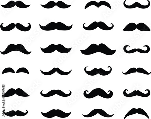 Different mustache collection. Vector