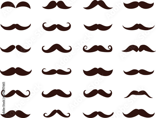 Different mustache collection. Vector