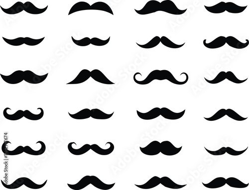 Different mustache collection. Vector