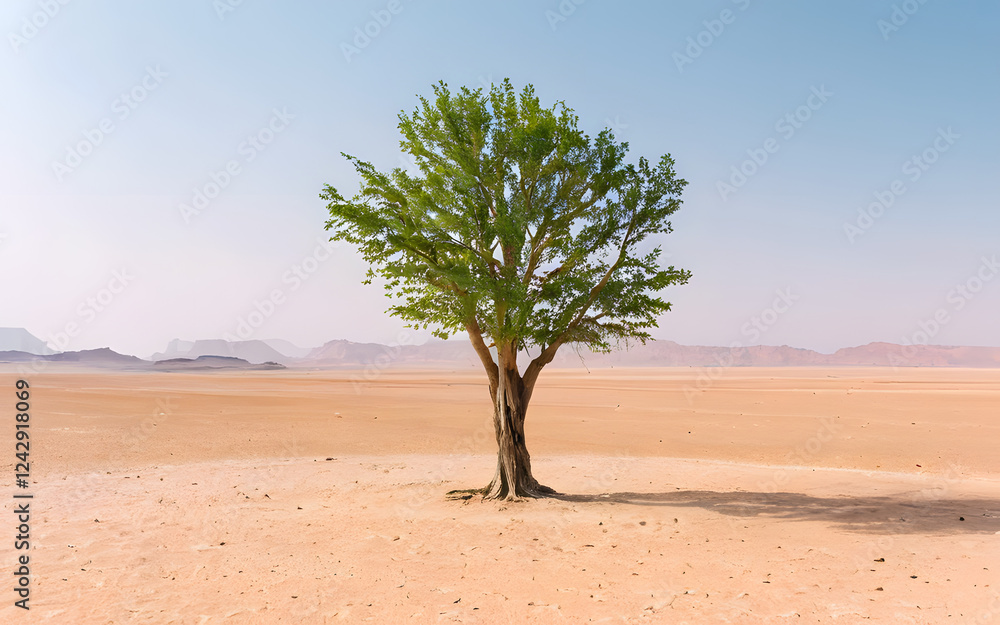 Lonely tree in the middle of a desert Lonely tree in the middle of a desert
