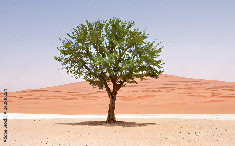 Lonely tree in the middle of a desert Lonely tree in the middle of a desert