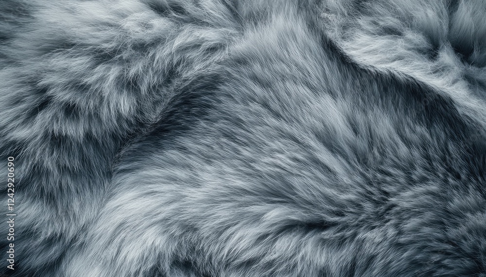 Soft Gray Fur Texture Close Up View Soft Gray Fur Texture Close Up View
