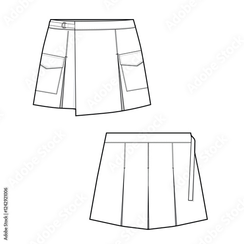 woman skirts mockup template clothing vector design