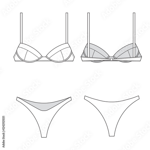 woman swim suits body suits mockup template clothing vector design