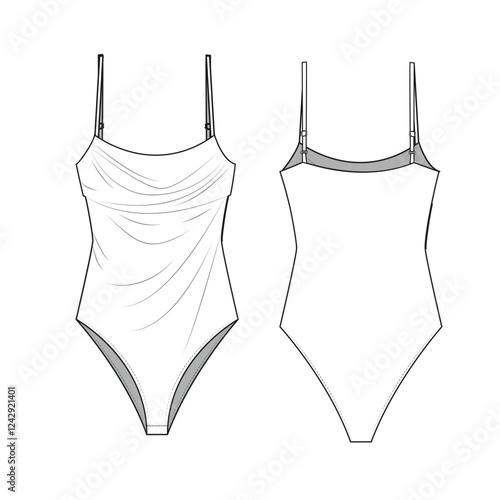 woman swim suits body suits mockup template clothing vector design