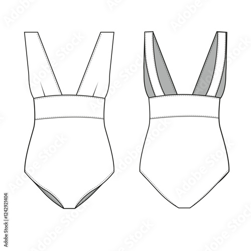 woman swim suits body suits mockup template clothing vector design
