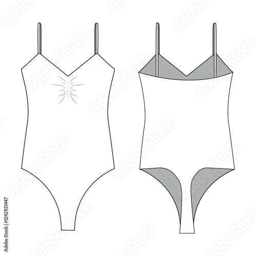 woman swim suits body suits mockup template clothing vector design