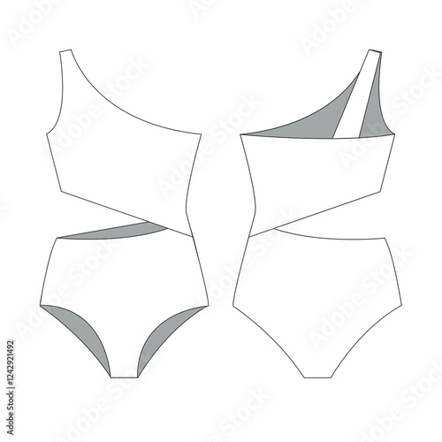 woman swim suits body suits mockup template clothing vector design