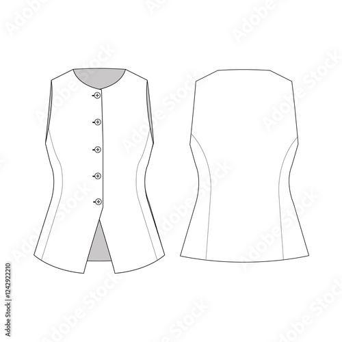 woman vest mockup template clothing vector design