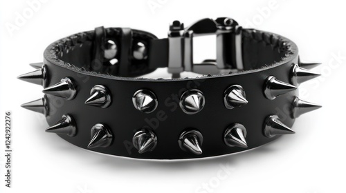 Wallpaper Mural Punk Rock Black Leather Bracelet with Spikes Torontodigital.ca