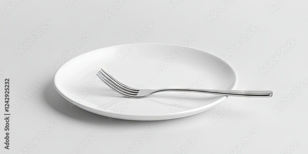 Fork on a White Plate: Simple Minimalist Still Life Photography Fork on a White Plate: Simple Minimalist Still Life Photography