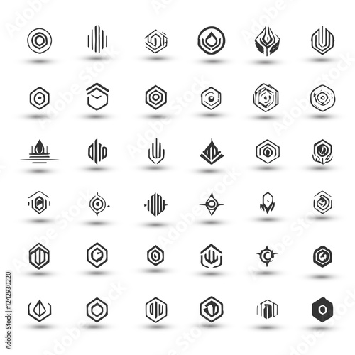 Set collection icon brand identity business logo design idea