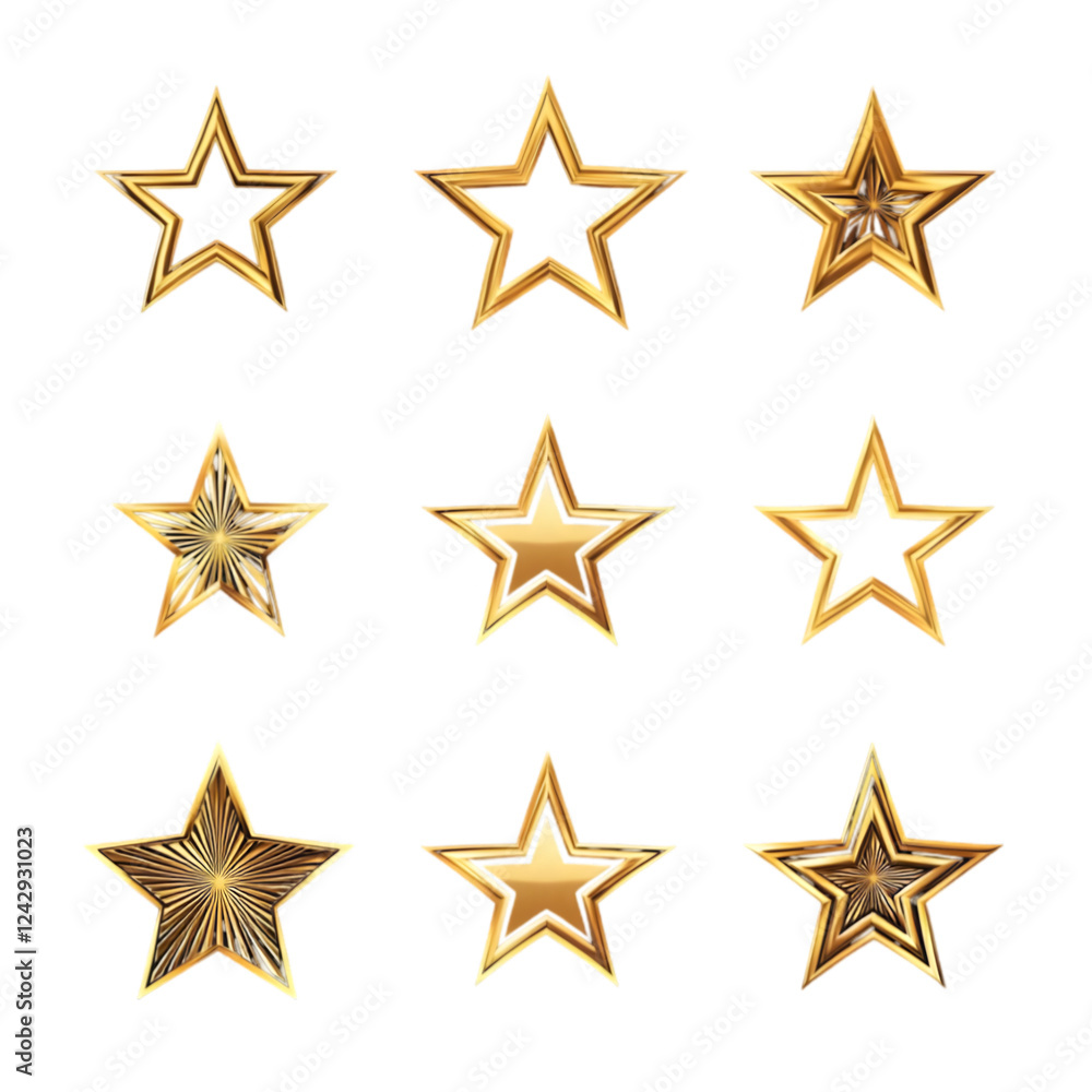 Fototapeta premium golden stars on white background