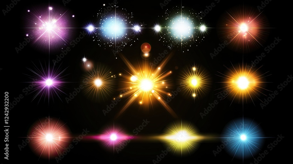 Colorful Starburst Light Effects Collection Colorful Starburst Light Effects Collection